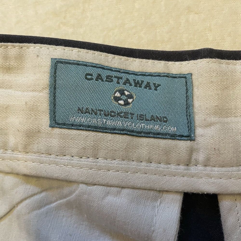 Castaway Nantucket Shorts Fly Fishing Lure Embroidered Blue Mens Size 42 Fish - Picture 5 of 12